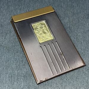 VTG Park Sherman Metal Desk Memo Lined Notepad Holder Sailing Ship Nautical